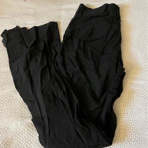 Black trousers with satin edge.